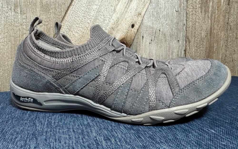 Skechers Women's Sz 9 Arch Fit Air-Cooled Comfy Slip On Walking Sneakers Gray